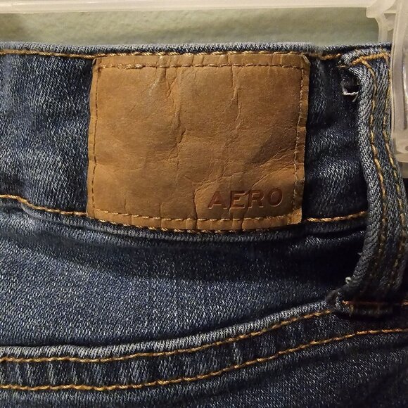 Aeropostale Jeans Denim Skinny Pant Womens 2 Short High Rise Ripped Jegging Blue - Picture 6 of 10